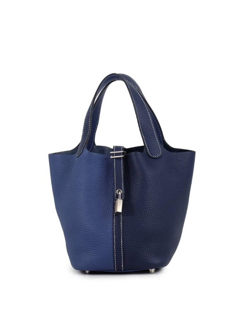 Hermes Handbag Picotin Lock PM Casaque Blue Saphir Bleu Brighton Silver